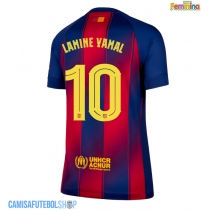 Camisa de time de futebol Barcelona Lamine Yamal #10 Replicas 1º Equipamento Feminina 2025-26 Manga Curta